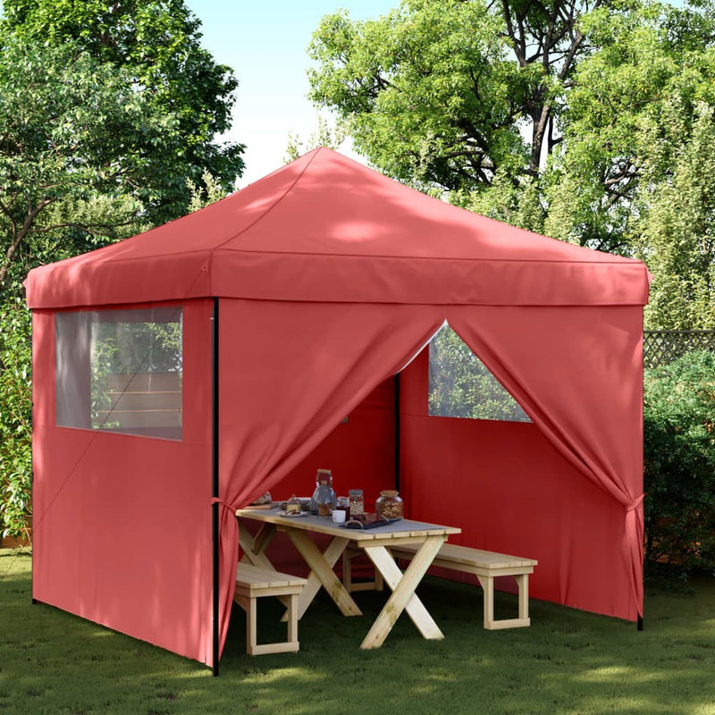Load image into Gallery viewer, Vidaxl partytent inklapbaar pop-up met 4 zijwanden bordeauxrood