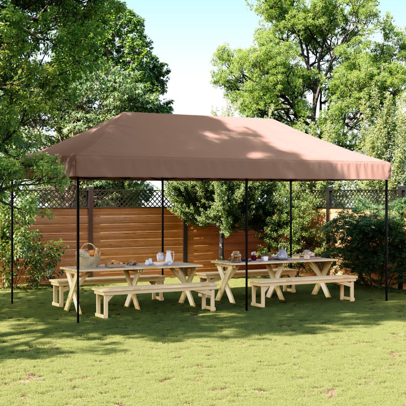 Load image into Gallery viewer, Vidaxl partytent inklapbaar pop-up 580x292x315 cm bruin