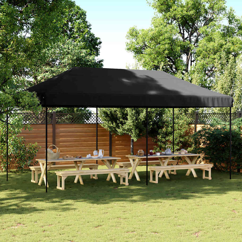 Load image into Gallery viewer, Vidaxl partytent inklapbaar pop-up 580x292x315 cm zwart