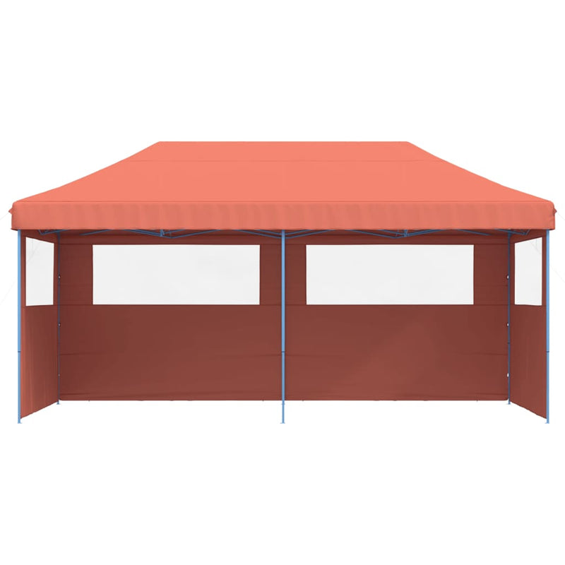 Load image into Gallery viewer, Vidaxl partytent inklapbaar pop-up met 3 zijwanden terracottakleurig