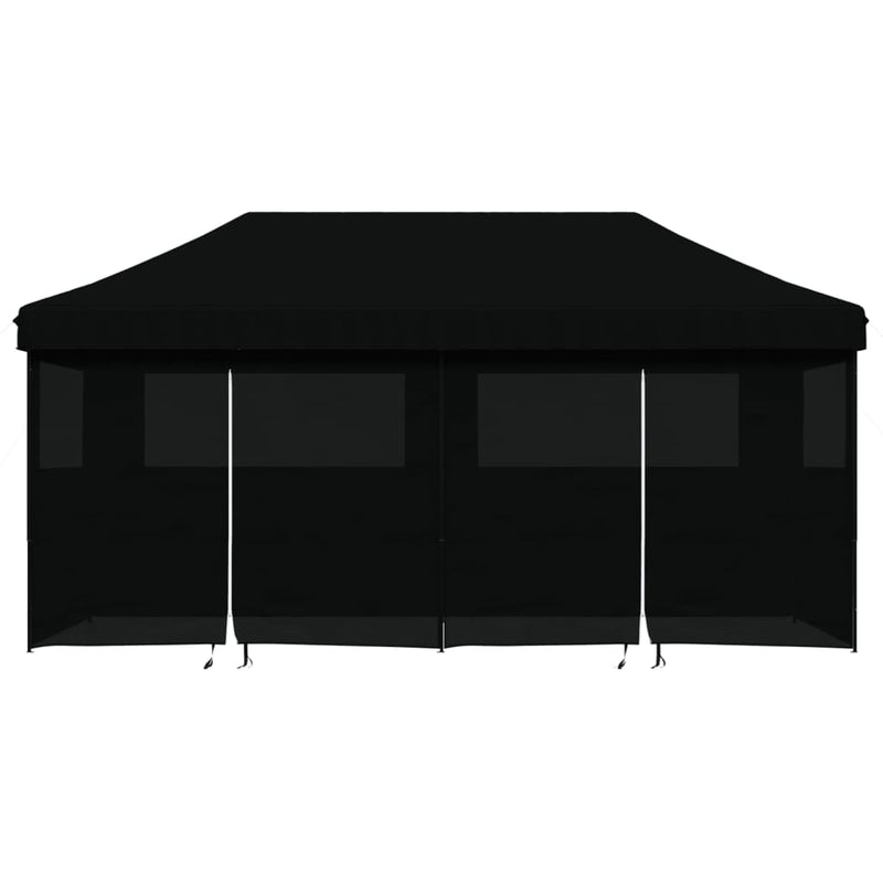 Load image into Gallery viewer, VidaXL Partytent inklapbaar pop-up met 4 zijwanden zwart