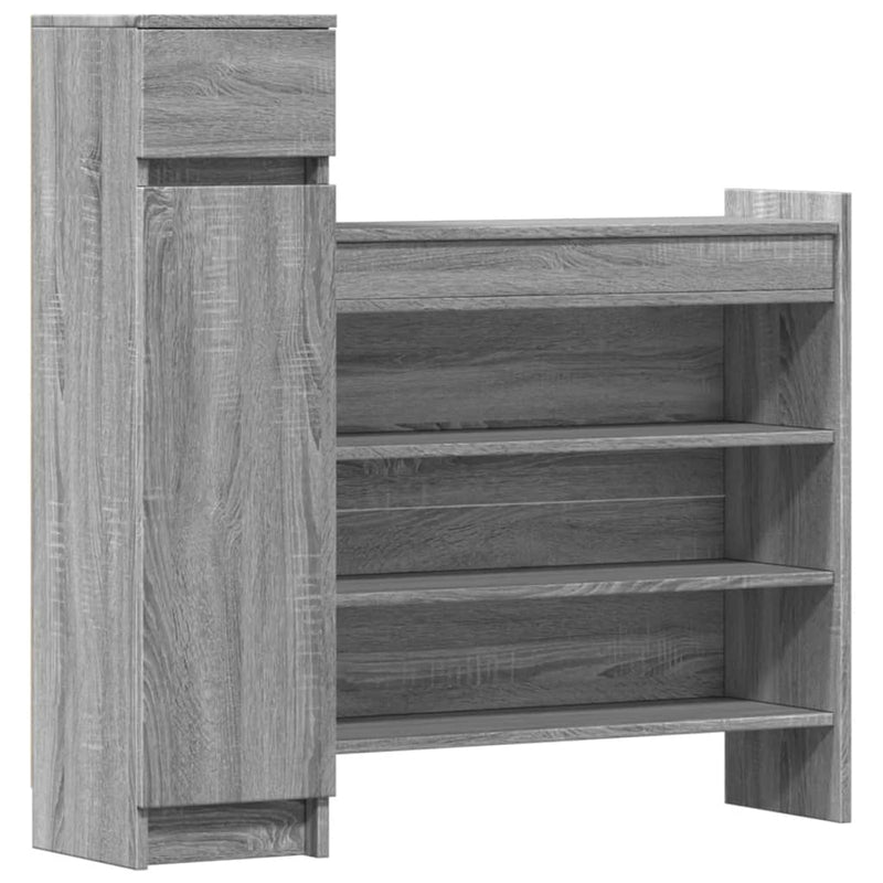 Load image into Gallery viewer, Vidaxl schoenenkast 100,5x28x100 cm bewerkt hout grijs sonoma eiken