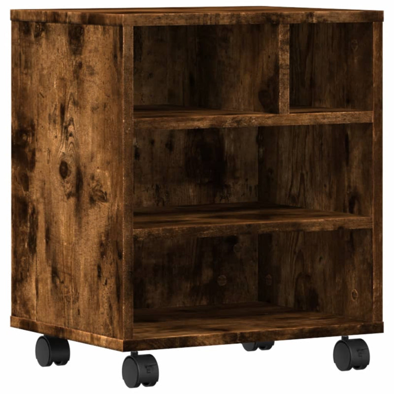 Load image into Gallery viewer, Vidaxl printerkastje met wielen 41x32x48 cm gerookt eikenkleurig