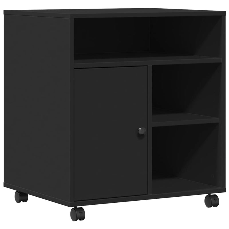 Load image into Gallery viewer, Vidaxl printerkastje met wielen 60x50x67 cm zwart
