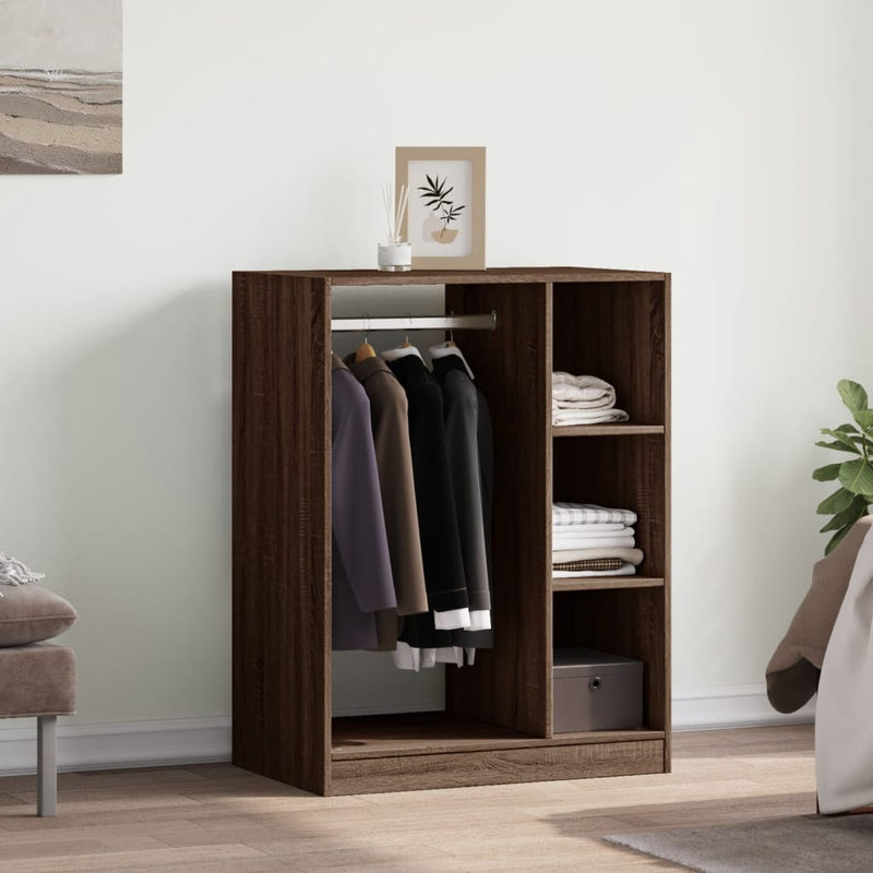 Load image into Gallery viewer, Vidaxl kledingkast 77x48x102 cm bewerkt hout bruin eikenkleurig