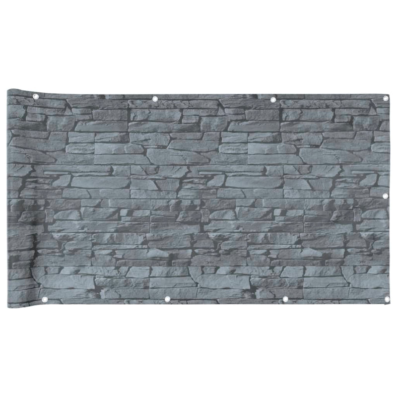 Load image into Gallery viewer, Vidaxl balkonscherm steenpatroon 600x75 cm pvc grijs