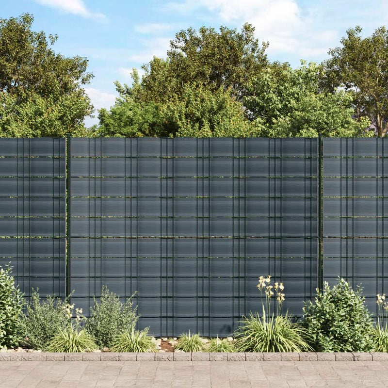 Load image into Gallery viewer, Vidaxl tuinschermen 10 st 252,5x19 m pvc zwart