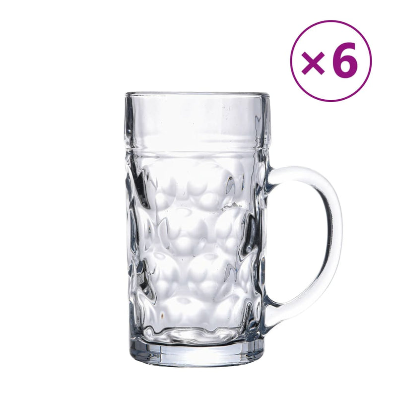 Load image into Gallery viewer, Vidaxl bierpullen met handvat 6 st 1000 ml glas