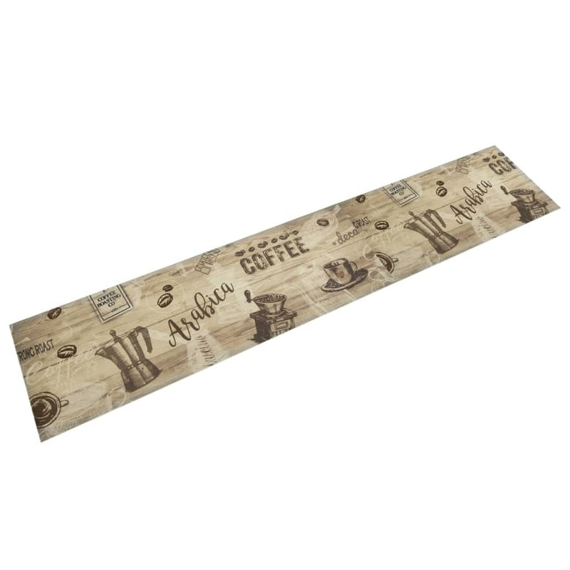 Load image into Gallery viewer, Vidaxl keukenmat wasbaar koffieprint 60x300 cm fluweel bruin
