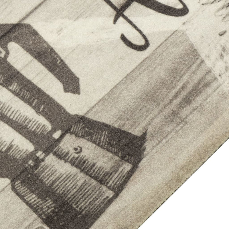 Load image into Gallery viewer, Vidaxl keukenmat wasbaar koffieprint 60x180 cm fluweel grijs