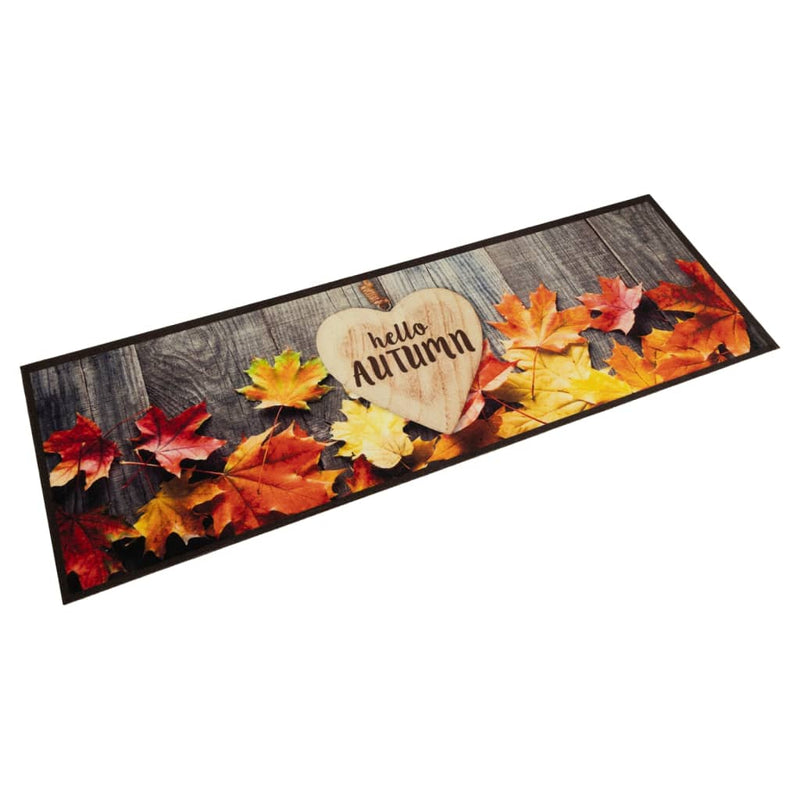 Load image into Gallery viewer, Vidaxl keukenmat wasbaar herfstprint 45x150 cm fluweel