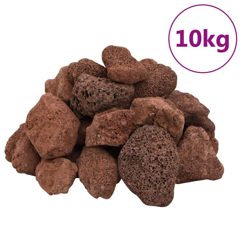 Afbeelding laden in galerijviewer, Vidaxl lavastenen 10 kg 5-8 cm rood