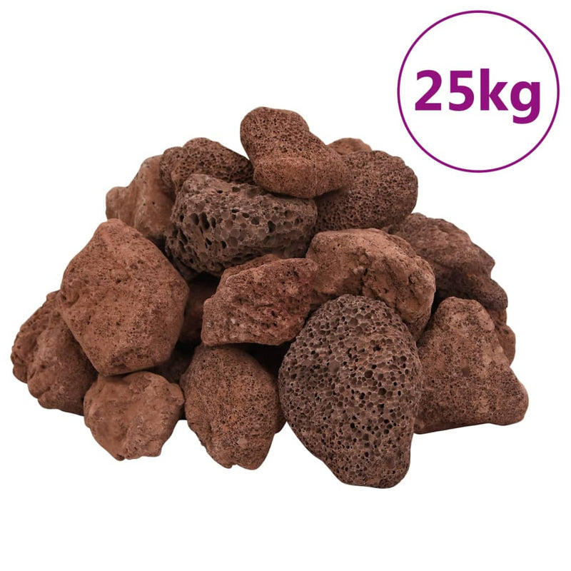 Afbeelding laden in galerijviewer, Vidaxl lavastenen 25 kg 5-8 cm rood