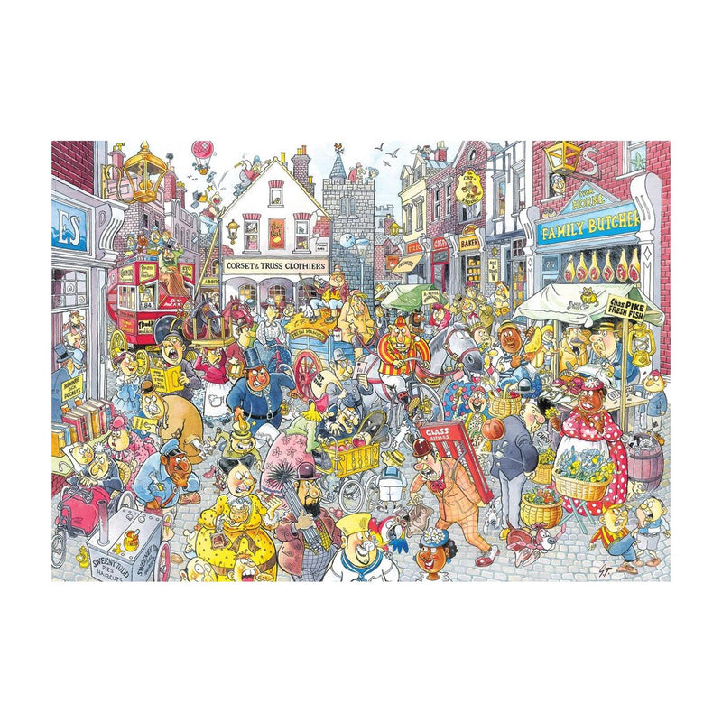 Afbeelding laden in galerijviewer, Jumbo wasgij retro destiny 10 - chaos in de winkelstraat! - 1000 stukjes puzzel - legpuzzel voor volwassenen