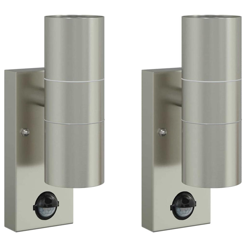 Load image into Gallery viewer, Vidaxl buiten wandlamp 2 pcs zilver 7 x 10 x 22 cm rvs en glas