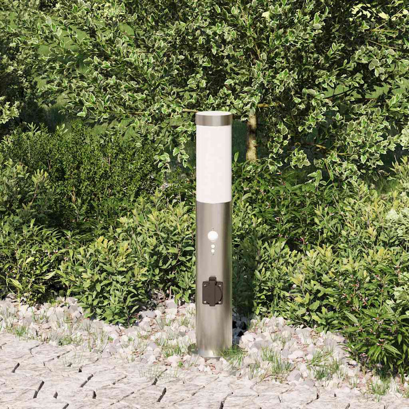 Load image into Gallery viewer, Vidaxl bolderverlichting met sensor en stopcontact 50 cm roestvrij staal ip44
