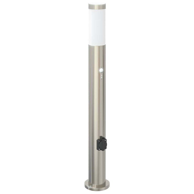 Load image into Gallery viewer, Vidaxl bolderarmatuur met sensor en stopcontact 80 cm roestvrij staal ip44