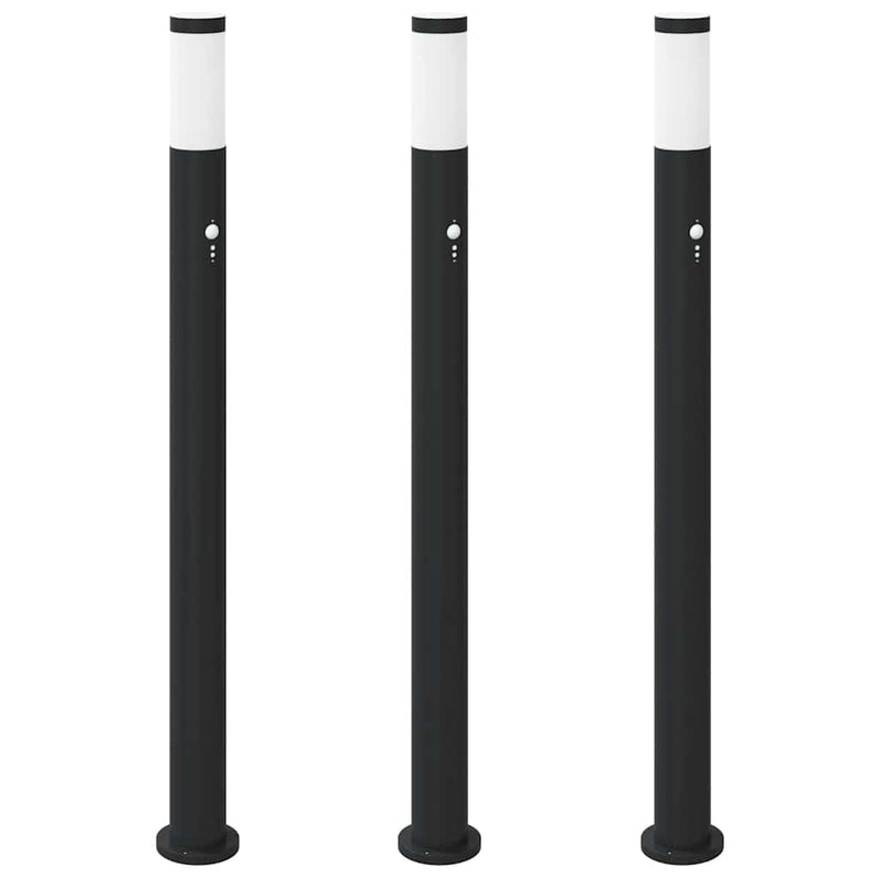 Load image into Gallery viewer, Vidaxl bolderverlichting met sensor 3 stuks 110 cm rvs ip44