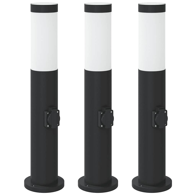 Load image into Gallery viewer, Vidaxl bolderverlichting met stopcontact 3 stuks 50 cm roestvrij staal ip44