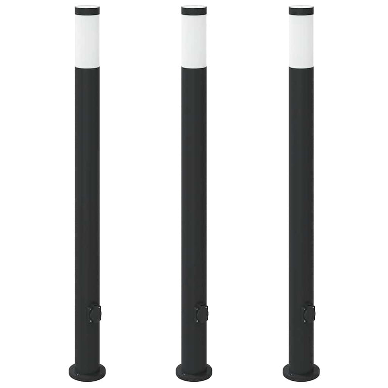 Load image into Gallery viewer, Vidaxl bolderverlichting met stopcontact 3 stuks 110 cm roestvrij staal ip44