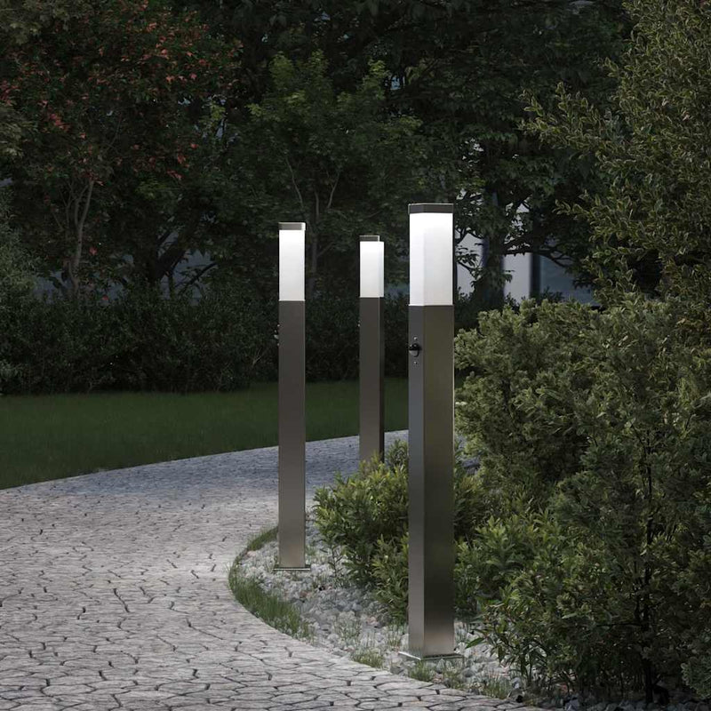Load image into Gallery viewer, Vidaxl bolderverlichting met sensor 3 stuks 80 cm rvs ip44
