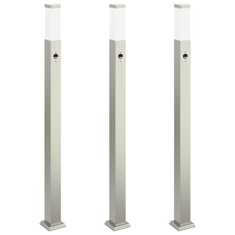 Load image into Gallery viewer, Vidaxl bolderverlichting met sensor 3 stuks 110 cm rvs ip44