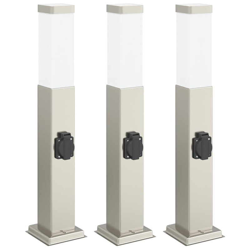 Load image into Gallery viewer, Vidaxl bolderverlichting met stopcontact 3 stuks 50 cm rvs ip44