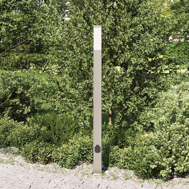Load image into Gallery viewer, Vidaxl bolderarmatuur met stopcontact 110 cm rvs ip44