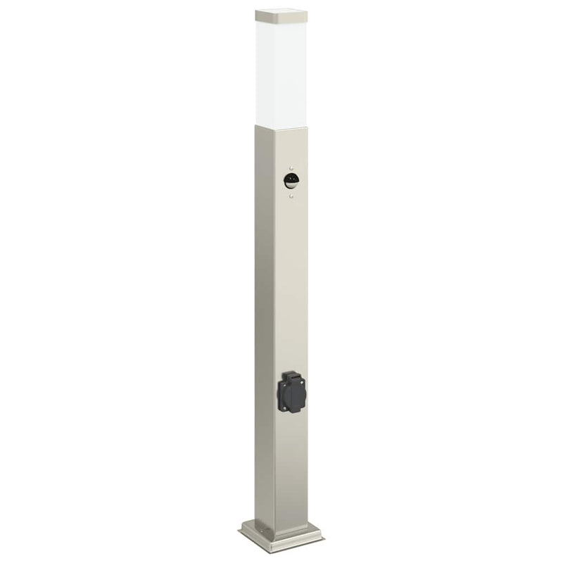 Load image into Gallery viewer, Vidaxl bolderarmatuur met sensor en stopcontact 80 cm roestvrij staal ip44