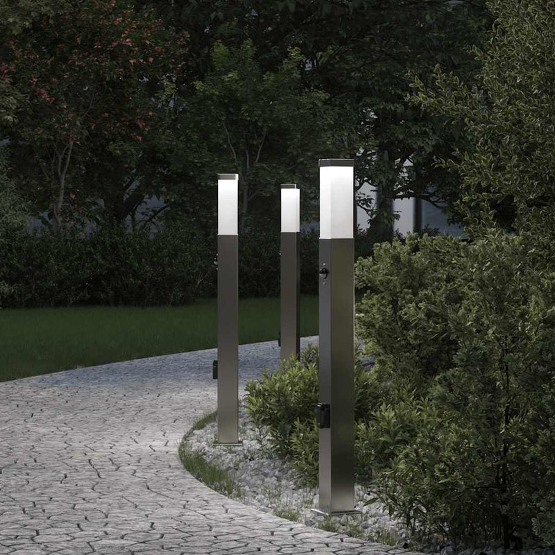 Load image into Gallery viewer, Vidaxl bolderverlichting met sensor en stopcontact 3 stuks 80 cm roestvrij staal ip44