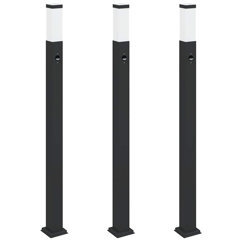 Load image into Gallery viewer, Vidaxl bolderverlichting met sensor 3 stuks 110 cm zwart ip44