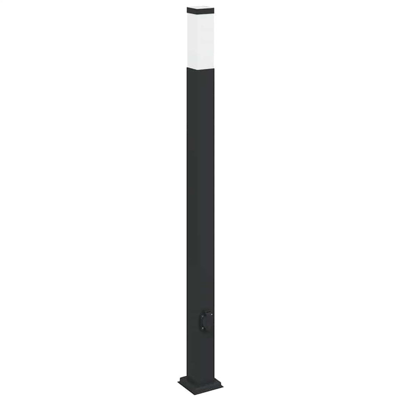 Load image into Gallery viewer, Vidaxl bolderarmatuur met stopcontact 110 cm zwart ip44