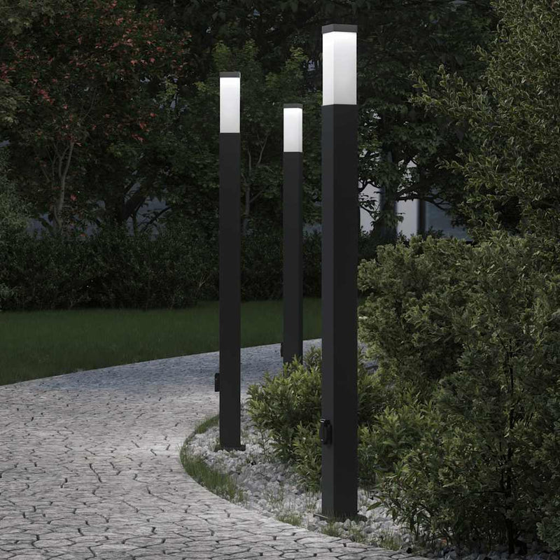 Load image into Gallery viewer, Vidaxl bolderverlichting met stopcontact 3 stuks 110 cm zwart ip44