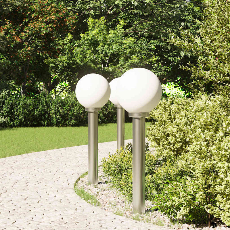 Load image into Gallery viewer, Vidaxl bolderverlichting 3 stuks 80 cm rvs ip44