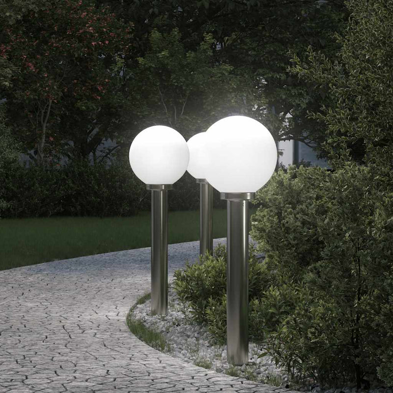 Load image into Gallery viewer, Vidaxl bolderverlichting 3 stuks 80 cm rvs ip44
