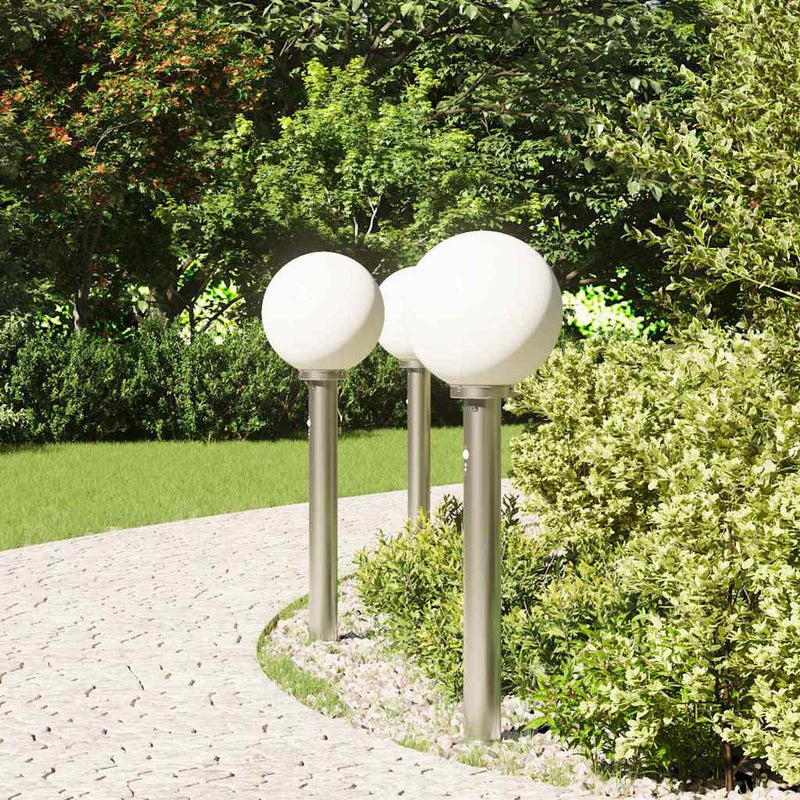 Load image into Gallery viewer, Vidaxl bolderverlichting met sensor 3 stuks 80 cm rvs ip44