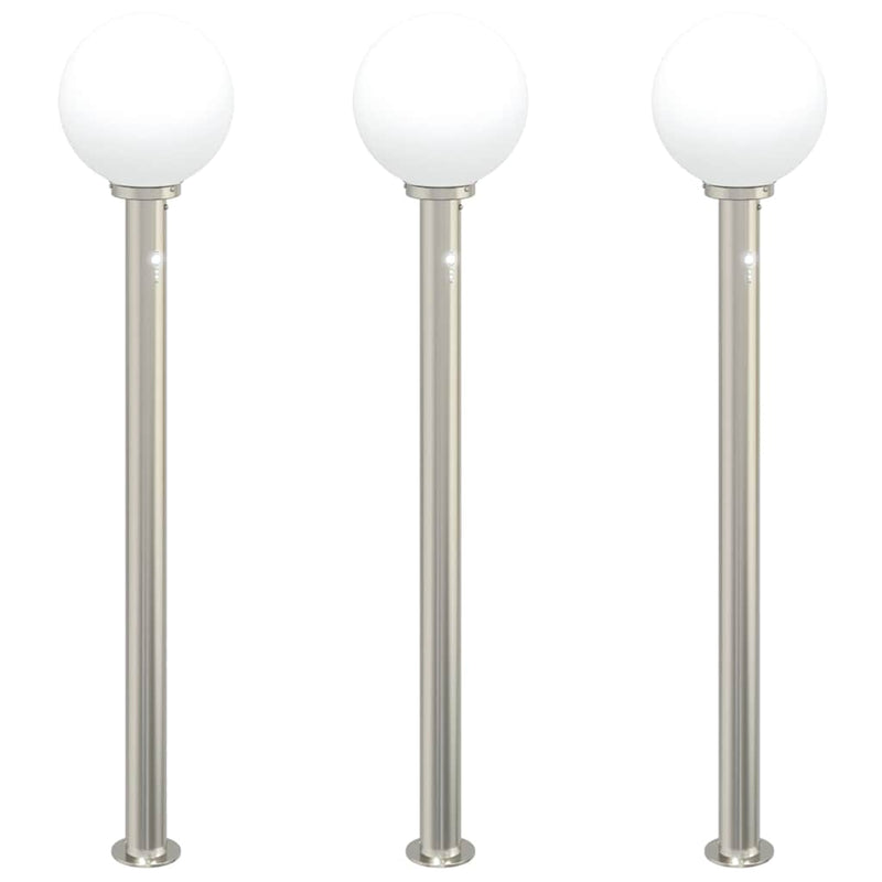 Load image into Gallery viewer, Vidaxl bolderverlichting met sensor 3 stuks 120 cm rvs ip44