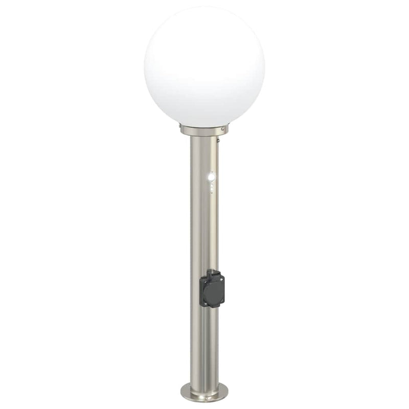 Load image into Gallery viewer, Vidaxl bolderarmatuur met sensor en stopcontact 80 cm roestvrij staal ip44