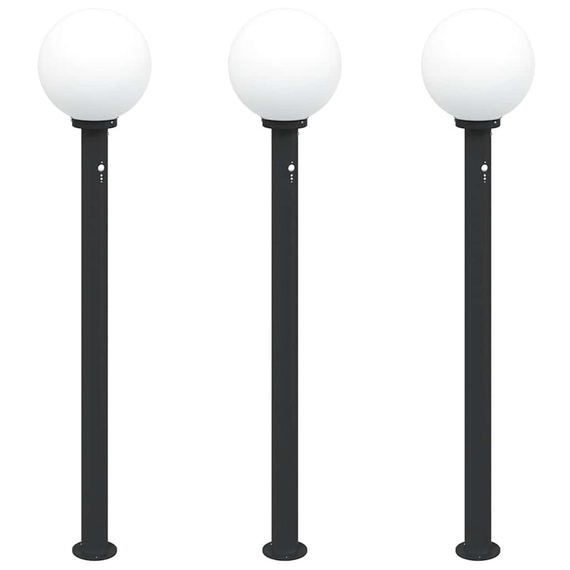 Load image into Gallery viewer, Vidaxl bolderverlichting met sensor 3 stuks 120 cm zwart ip44
