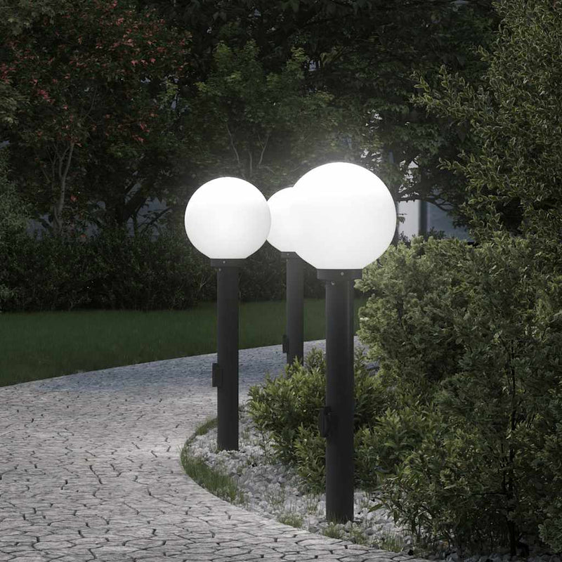 Load image into Gallery viewer, Vidaxl bolderverlichting met stopcontact 3 stuks 80 cm zwart ip44