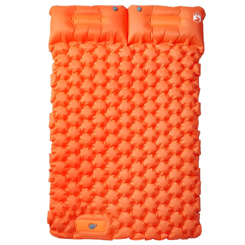 Load image into Gallery viewer, Vidaxl kampeermatras met kussens zelfopblazend 2-persoons oranje