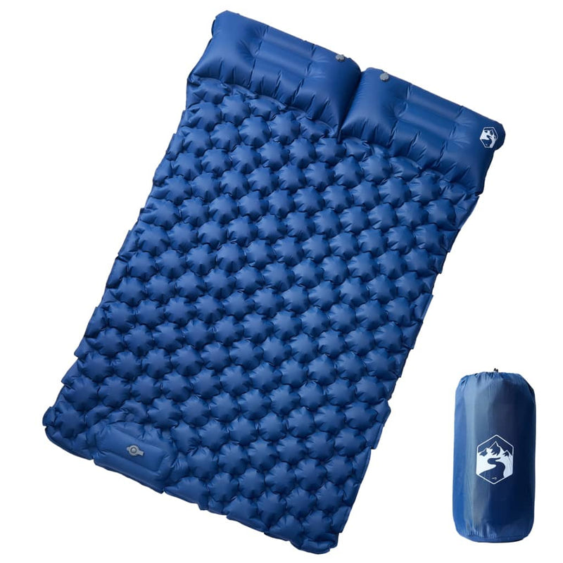 Load image into Gallery viewer, Vidaxl kampeermatras met kussens zelfopblazend 2-persoons marineblauw