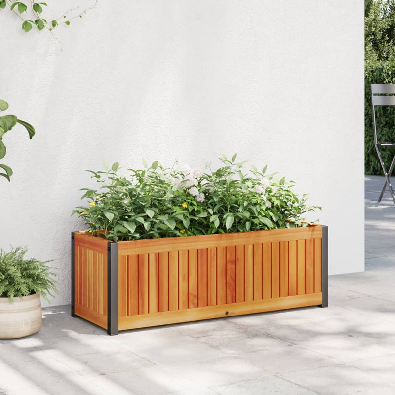 Load image into Gallery viewer, Vidaxl plantenbak 80x30x27,5 cm massief acaciahout en staal