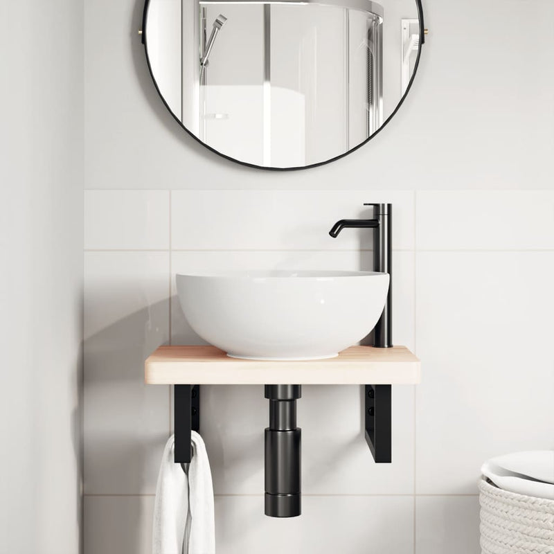 Load image into Gallery viewer, VidaXL Wandbeugels voor wasbak 2 st rechthoekig staal zwart