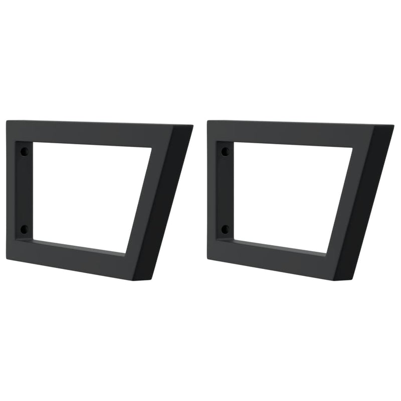 Load image into Gallery viewer, Vidaxl wandbeugels voor wasbak 2 st trapezium staal zwart