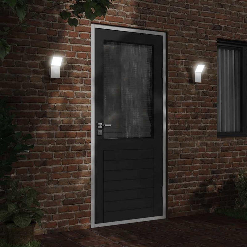 Load image into Gallery viewer, Vidaxl buitenwandlampen 2 st led gegoten aluminium wit