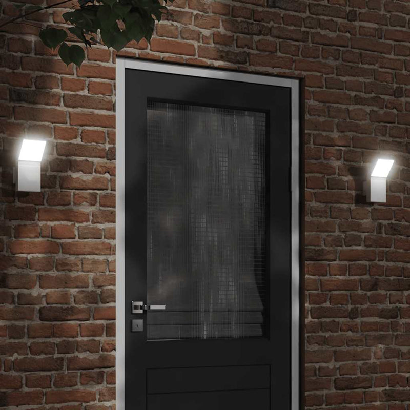 Load image into Gallery viewer, Vidaxl buitenwandlampen 2 st led gegoten aluminium wit