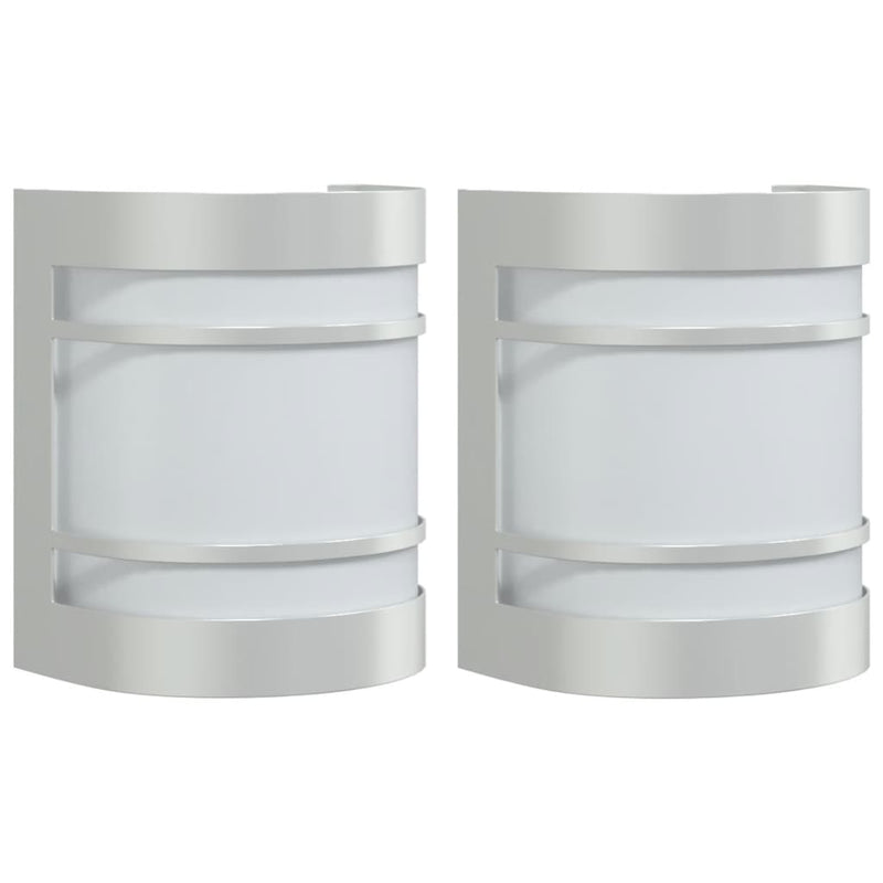 Load image into Gallery viewer, Vidaxl buitenwandlampen 2 st roestvrij staal zilverkleurig