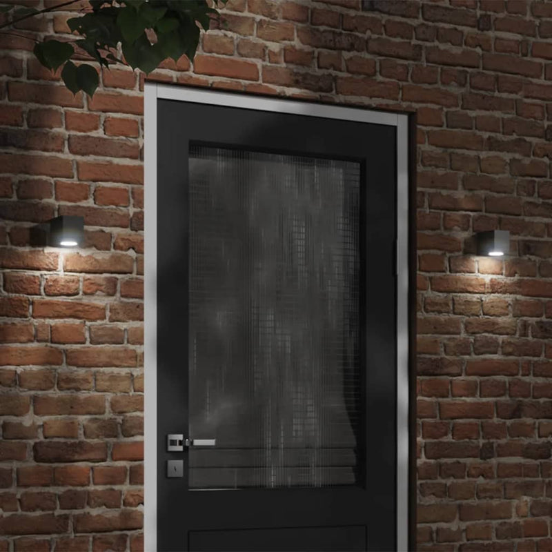 Load image into Gallery viewer, Vidaxl buitenwandlampen 2 st gegoten aluminium zwart