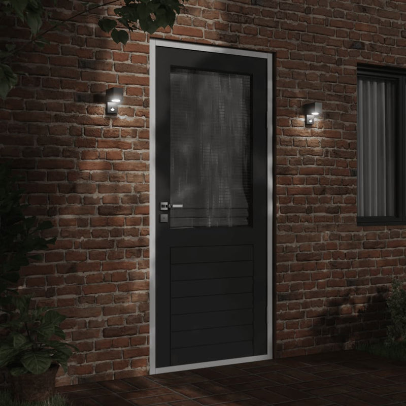 Load image into Gallery viewer, Vidaxl buitenwandlamp met sensor gegoten aluminium zwart